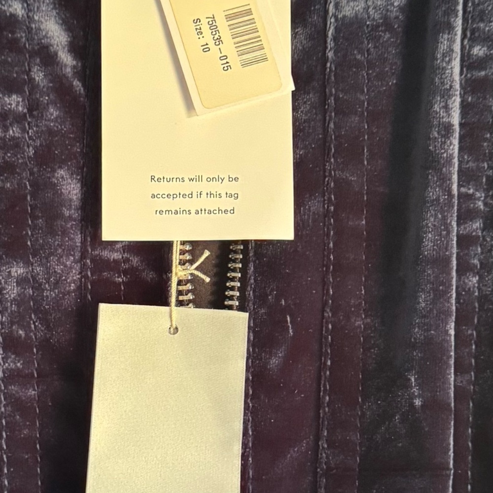 NWT - Size 10 Philip Lim Velvet Zipper Dress With Pleated Hem - Picture 4 of 7